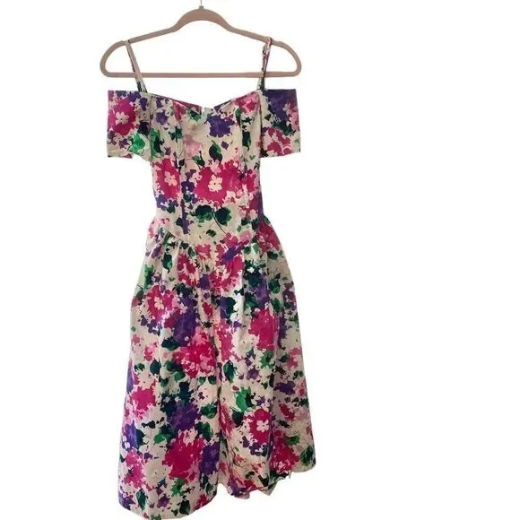 Vintage 80’s Eber San Francisco Floral Dress - Picture 9 of 11
